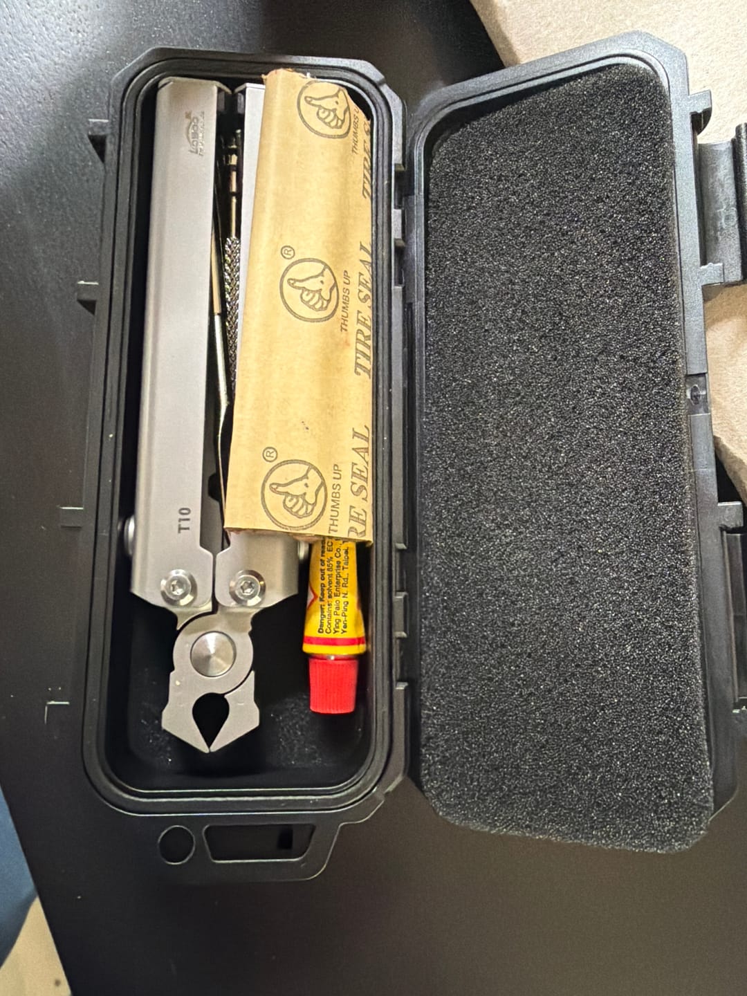 Customer photo review of LOBOO T10 Tubeless Tire Repair Tool — Compact Modular Kit with Built-In Pliers & Waterproof Case for Motorcycle Adventure Touring
