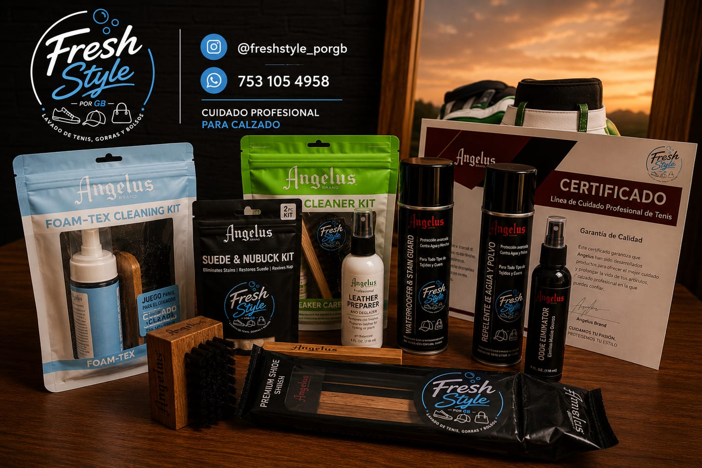 Customer photo review of CURSO EN LÍNEA DE LIMPIEZA PROFESIONAL DE TENIS + KIT DE PRODUCTOS ANGELUS