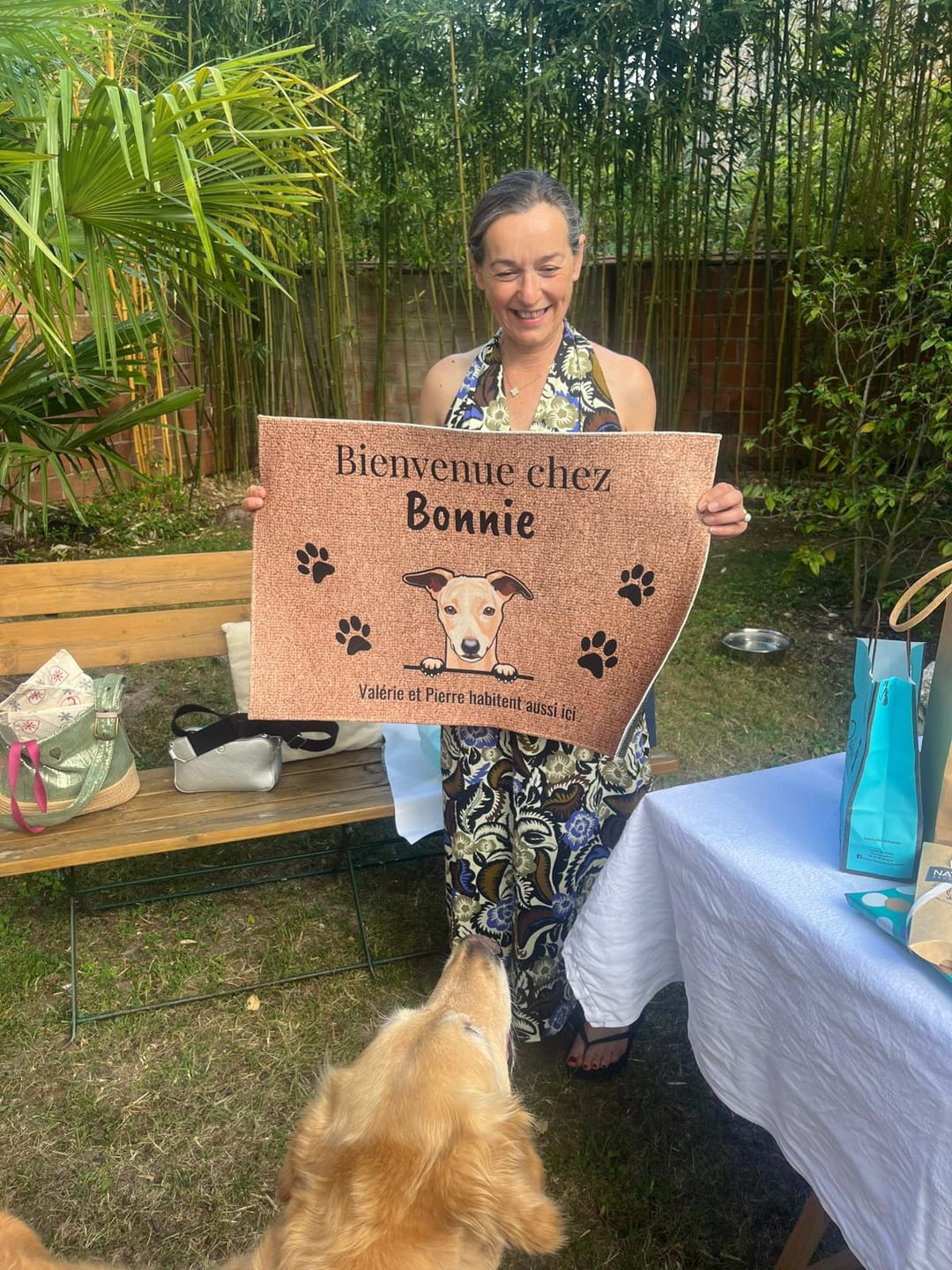 Customer photo review of Bienvenue chez - Paillasson personnalisé