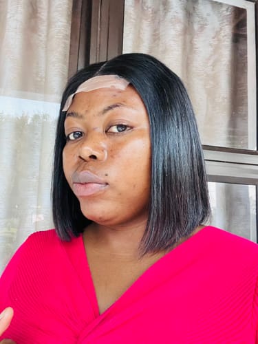 Customer photo review of Budget Vietnamese Super Double Drawn Bone Straight 2x6 Closure 10" Natural Black Wig