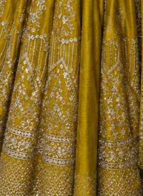 Customer photo review of Mustard Embroidered Anarkali Gown Set