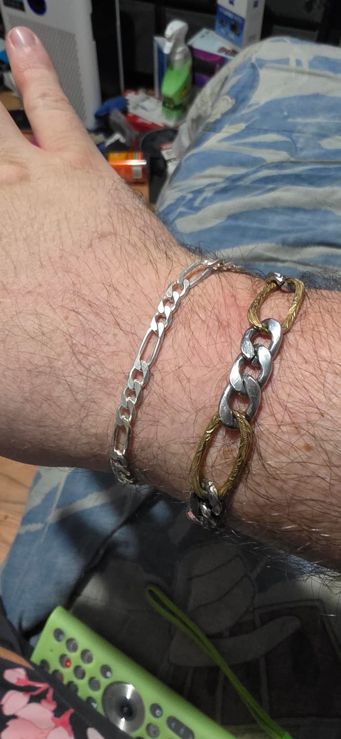 Customer photo review of SILVER FIGARO BRACELET