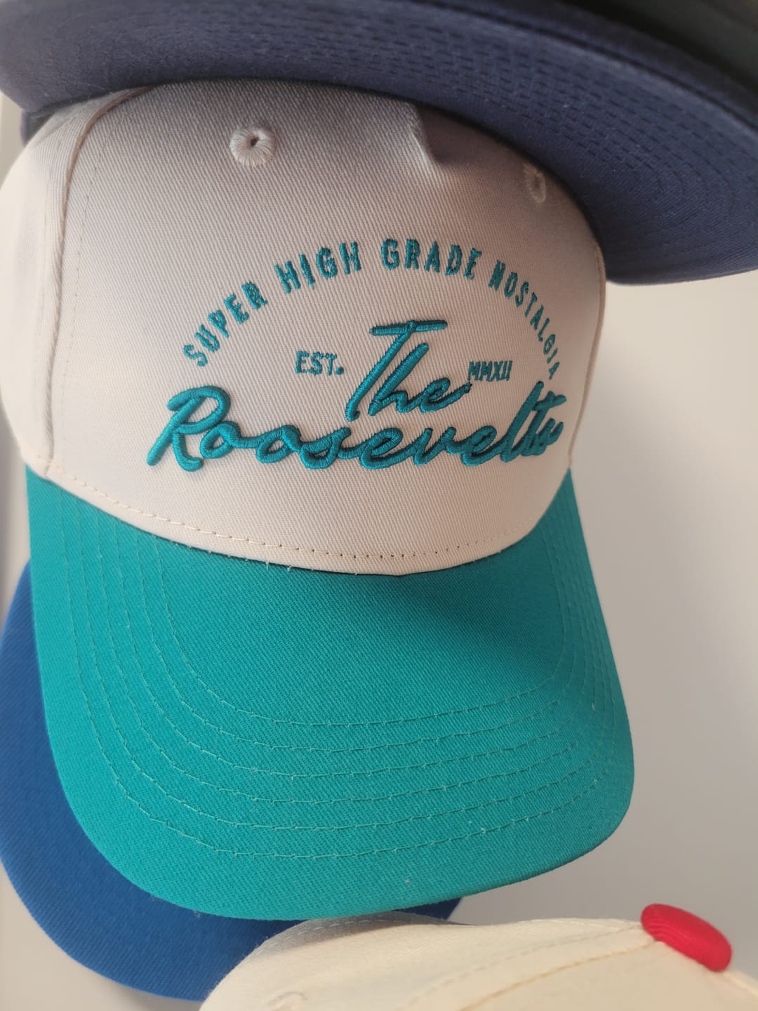 Customer photo review of Super High Grade Nostalgia (Teal) – 5-Panel Hat
