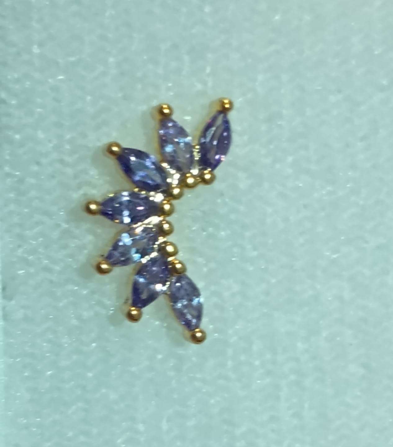 Customer photo review of Arete Ala Zirconia Primera Perforacion Acero Inoxidable