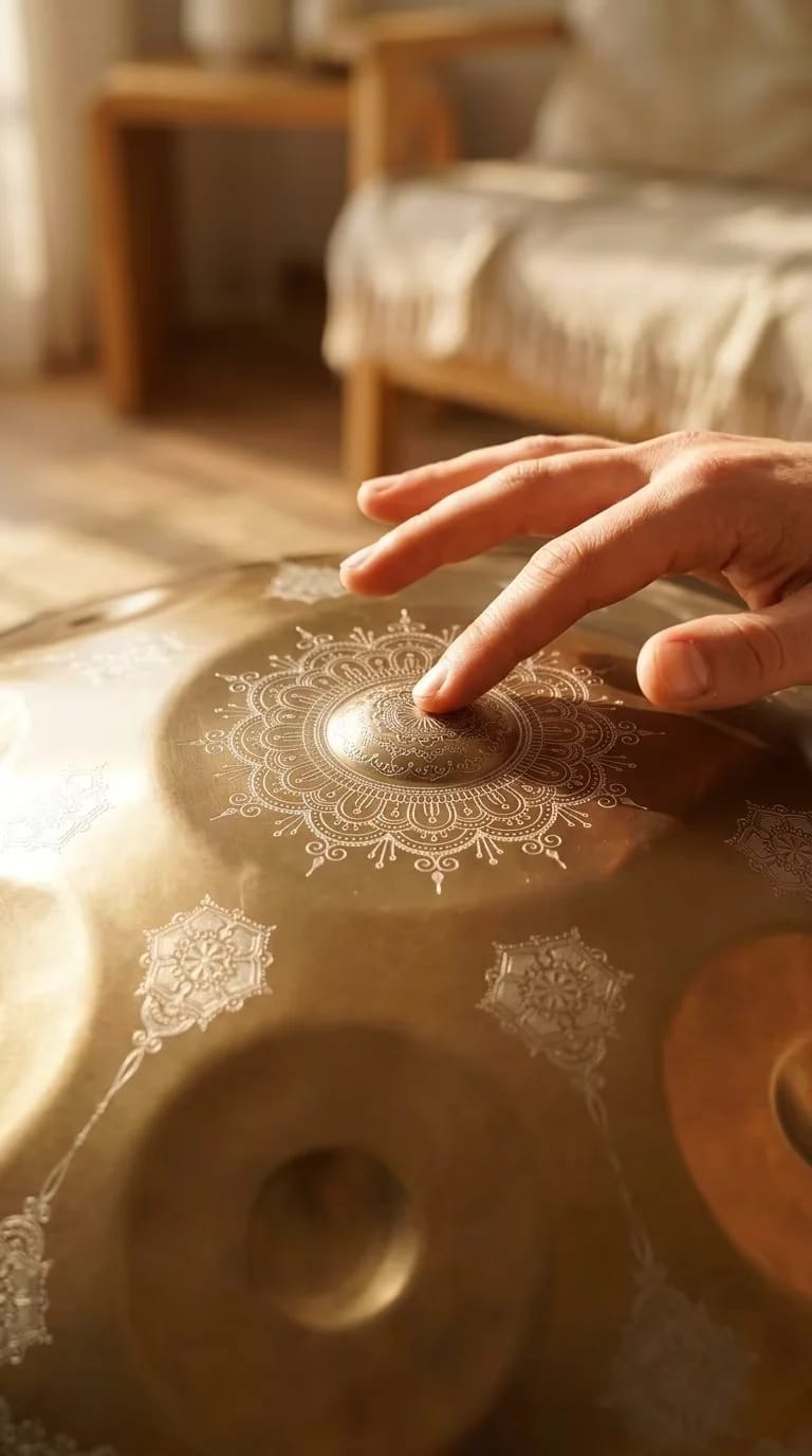 Customer photo review of Cosmos Handpan - Golden Mandarins 9 Notes in D Minor - Tambourine Gift Set