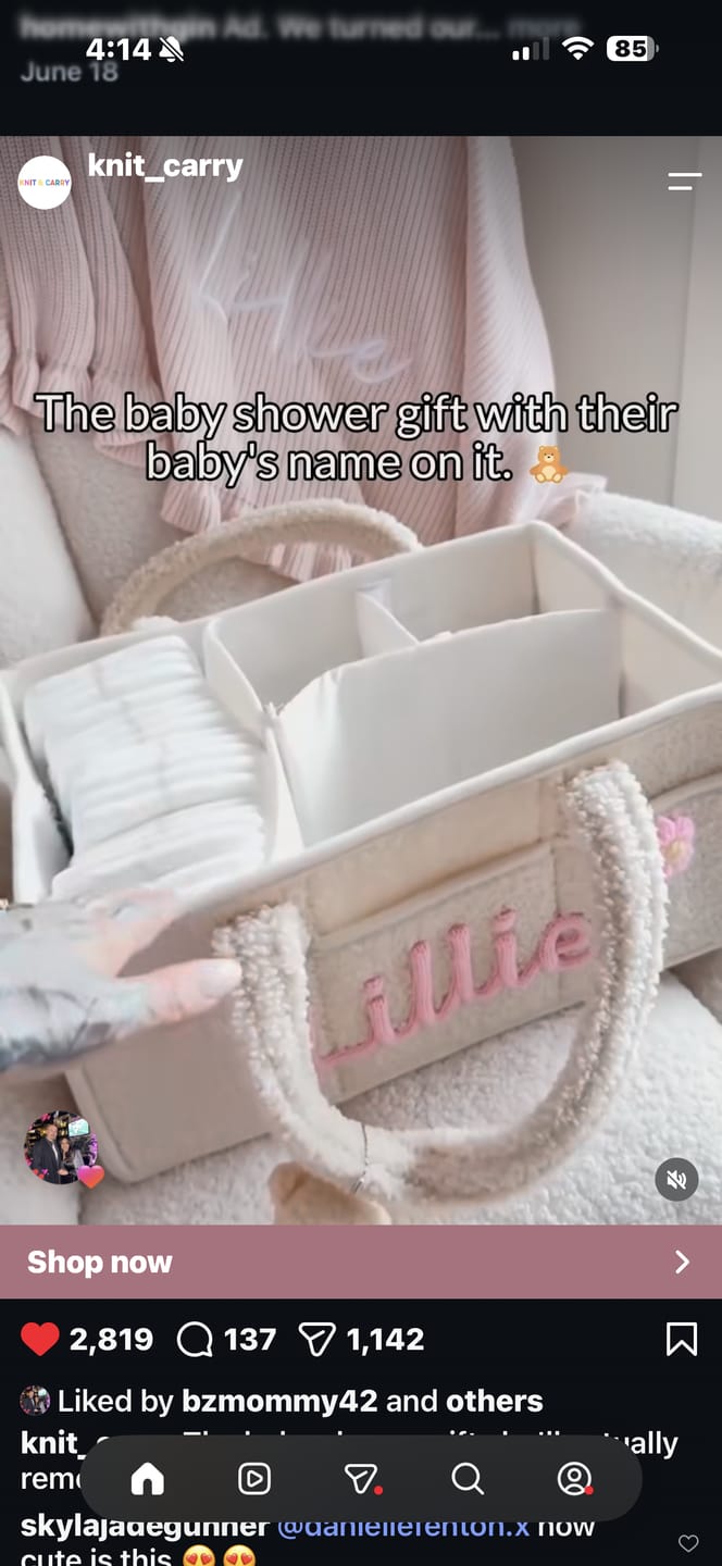 Customer photo review of K&C - Personalized Baby Storage Basket