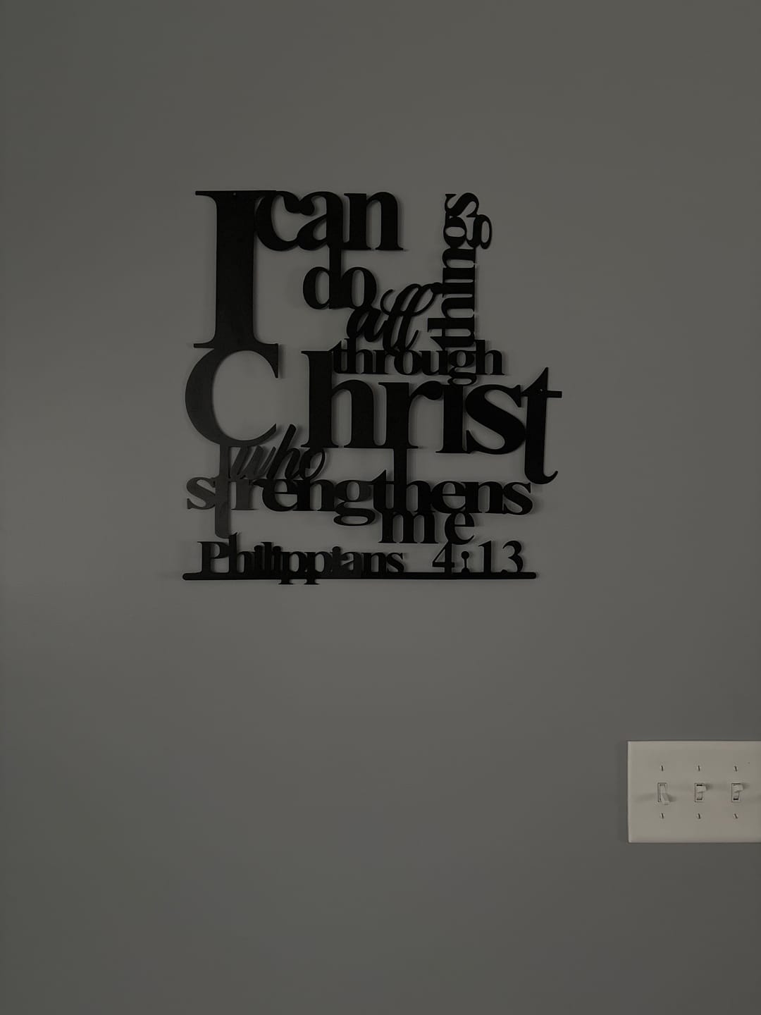 Customer photo review of Christianartworkshop Philippians 4:13 I Can Do All Things Metal Wall Decor: Christ’s Strength for Your Walls