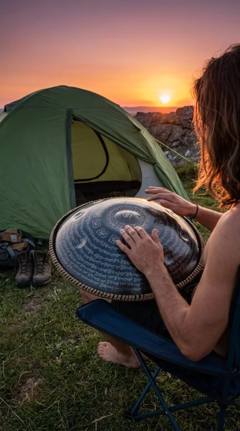 Customer photo review of Cosmos Handpan - Tantra Tibetan Series 9/10/12 Notes Tambourine - Gift Set