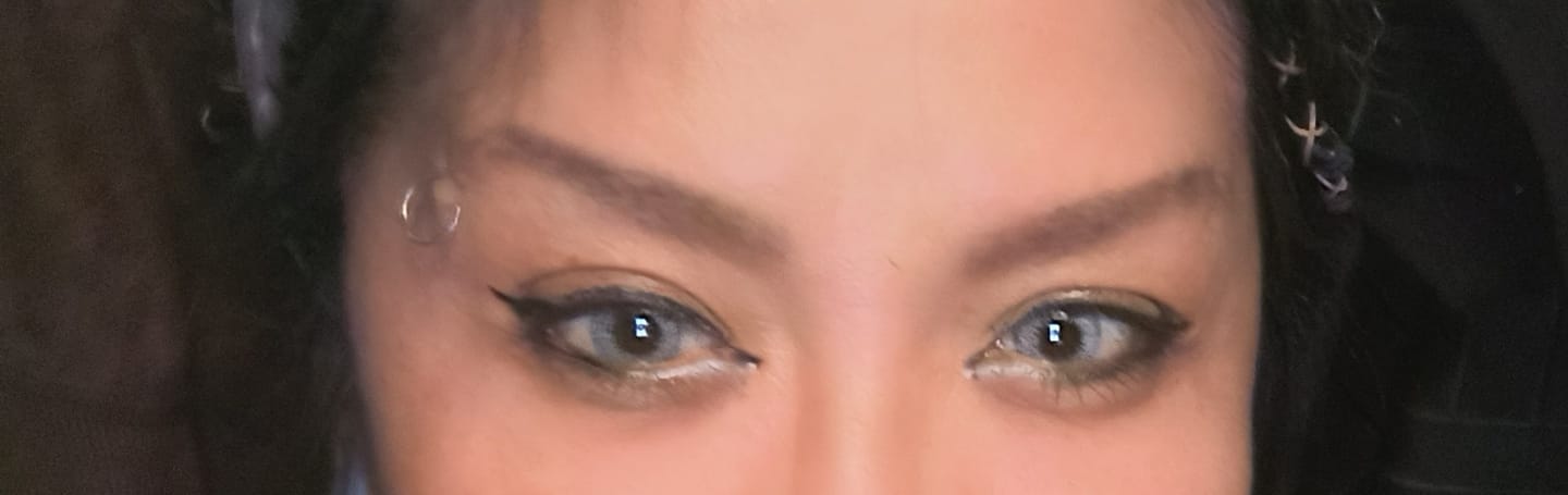 Customer photo review of FANTASY SNOW FLAKE Prescription Colored Contact Lenses