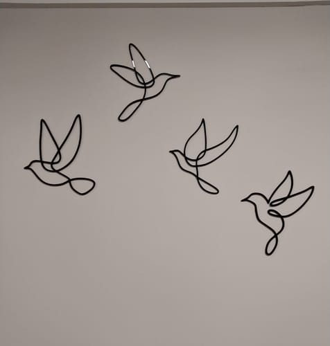 Customer photo review of Minimalist Bird Line Art Wall Set