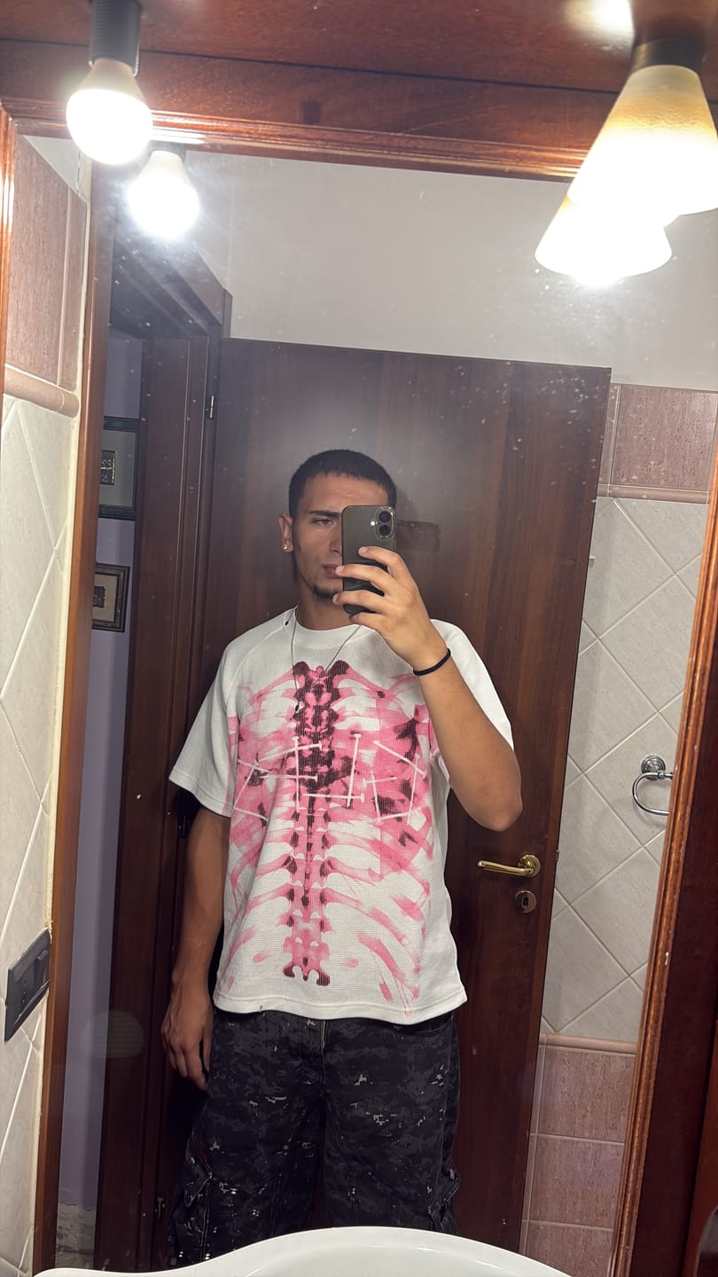 Customer photo review of Rib Cage Print Gradient T-Shirt