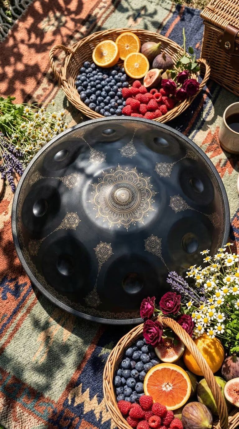 Customer photo review of Cosmos Handpan - Midnight Mandarins 9 Notes in D Minor - Tambourine Gift Set