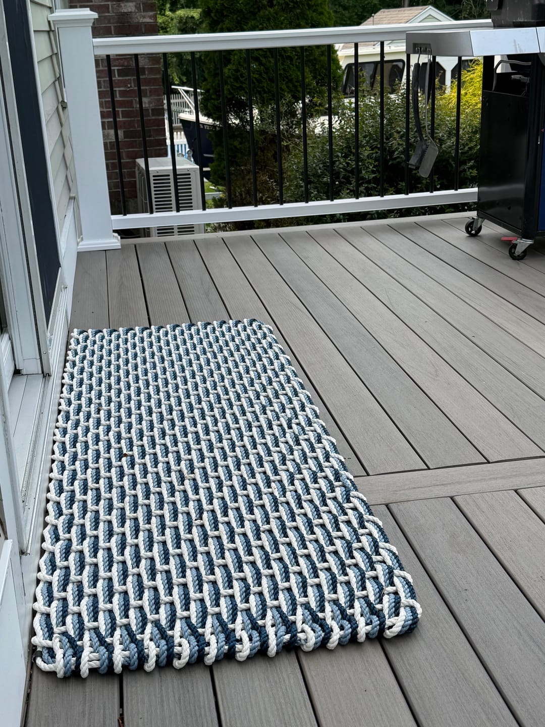 Customer photo review of Pearl + Glacier Bay + Navy Doormat
