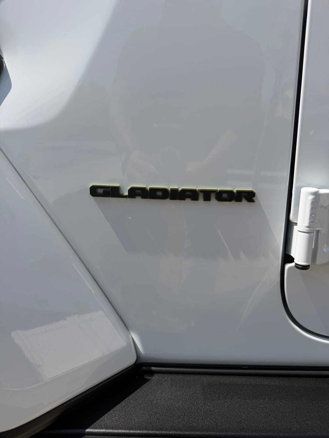 Customer photo review of Jeep "GLADIATOR" Fender Emblems - PAIR L/R Sides - Two Color Stacked