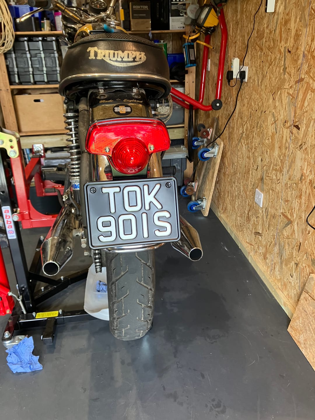 Customer photo review of Classic Metal Pressed 7×5 Motorbike Number Plate