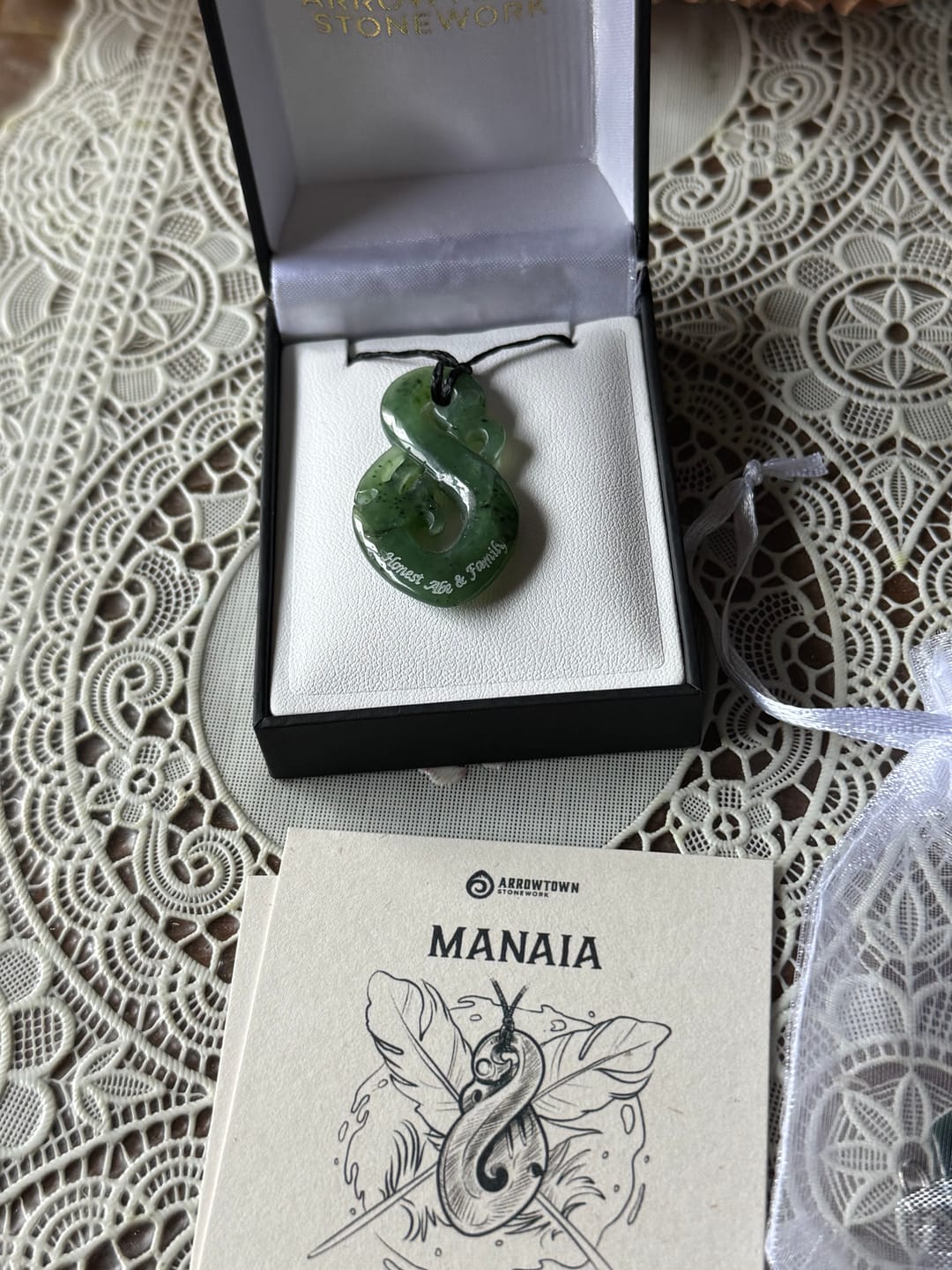 Customer photo review of Manaia Greenstone Medium Pendant