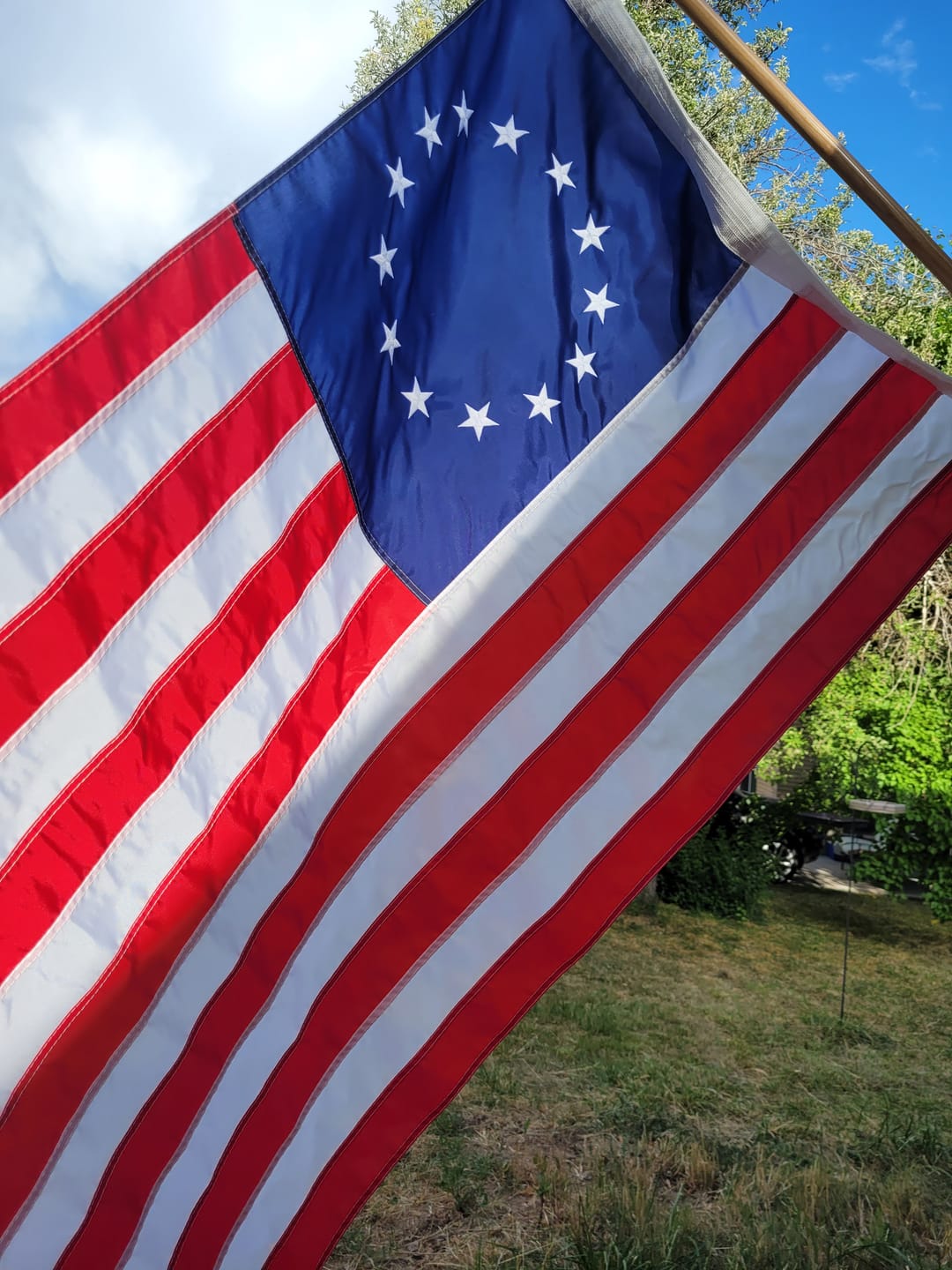 Customer photo review of 3' x 5' Betsy Ross Flag Set