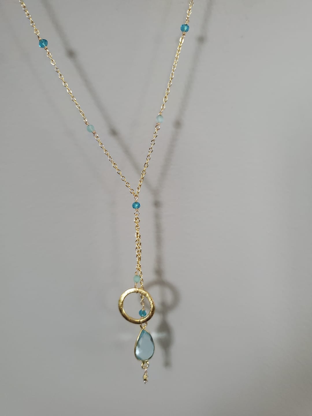 Customer photo review of Aquamarine Quartz Ballet Necklace
