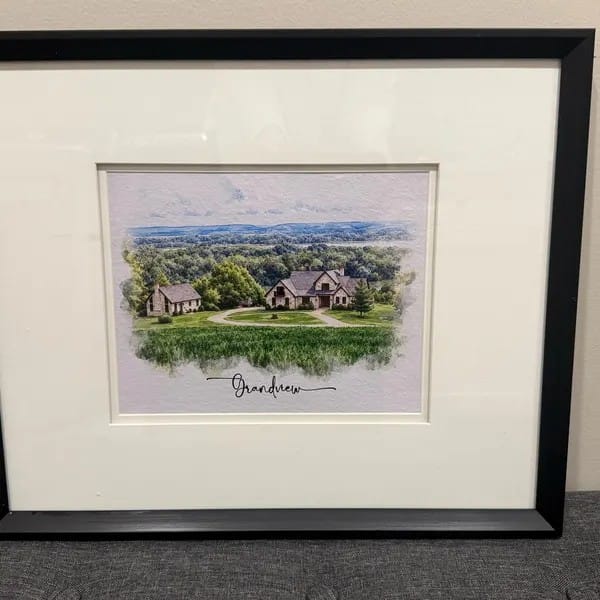 Customer photo review of Custom Watercolor Home Portrait