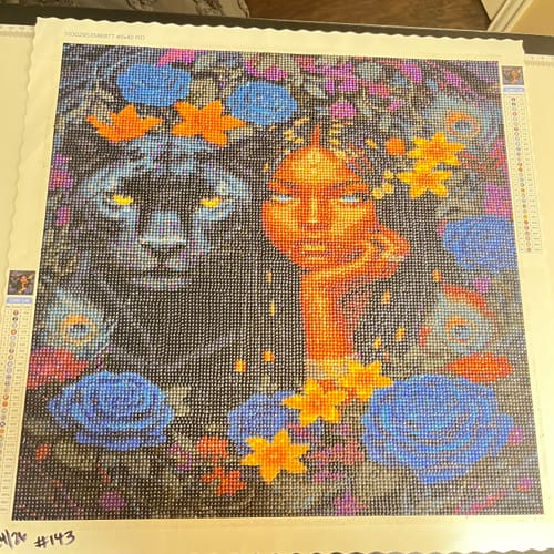 Customer photo review of Panther and the Priestess (Diamond Painting)