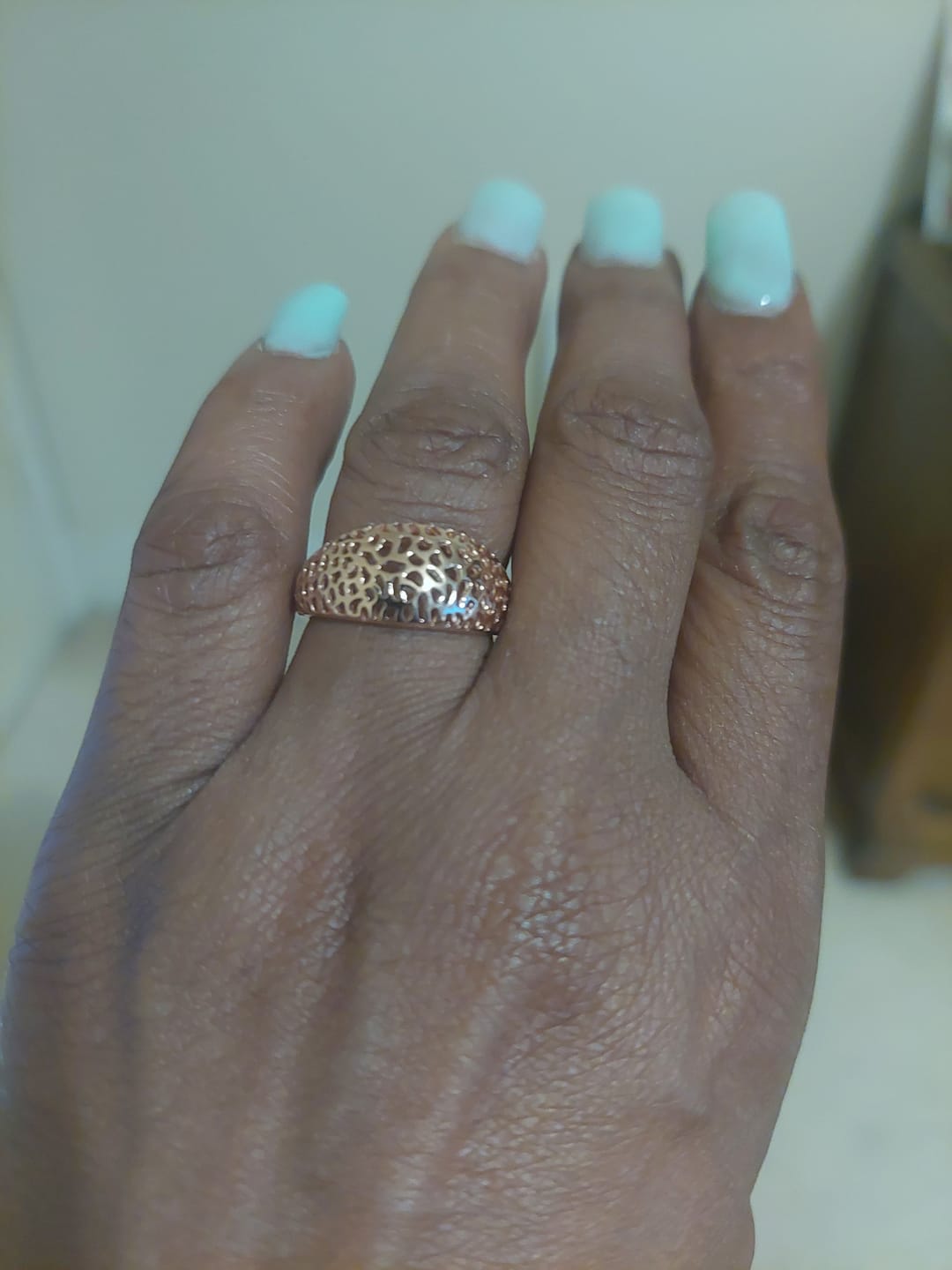 Customer photo review of Lattice Pebble Ring