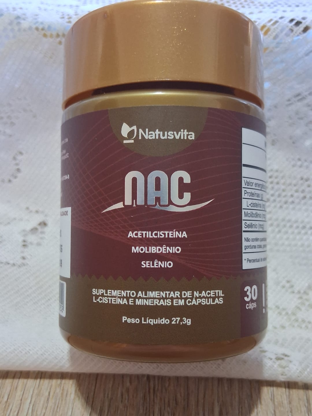 Customer photo review of NAC (N-Acetil Cisteína 600mg) com Molibdênio e Selênio em Cápsulas