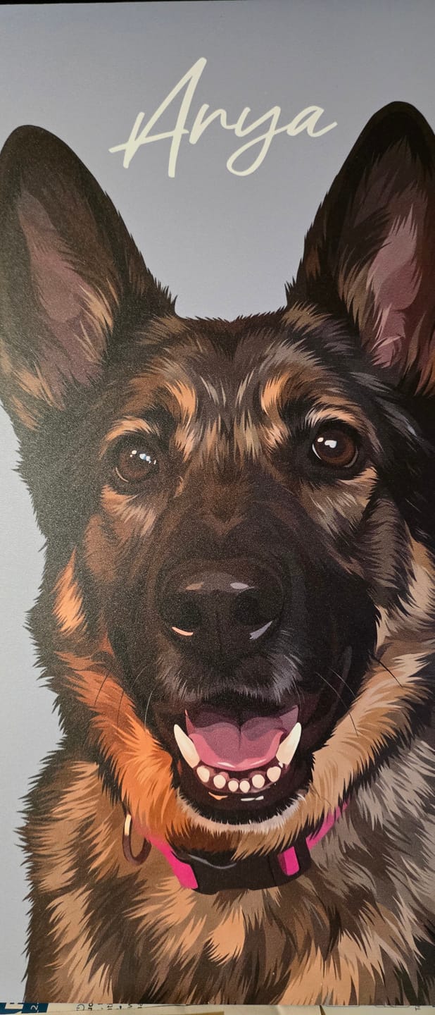 Customer photo review of Custom Metal Print Pet Portrait