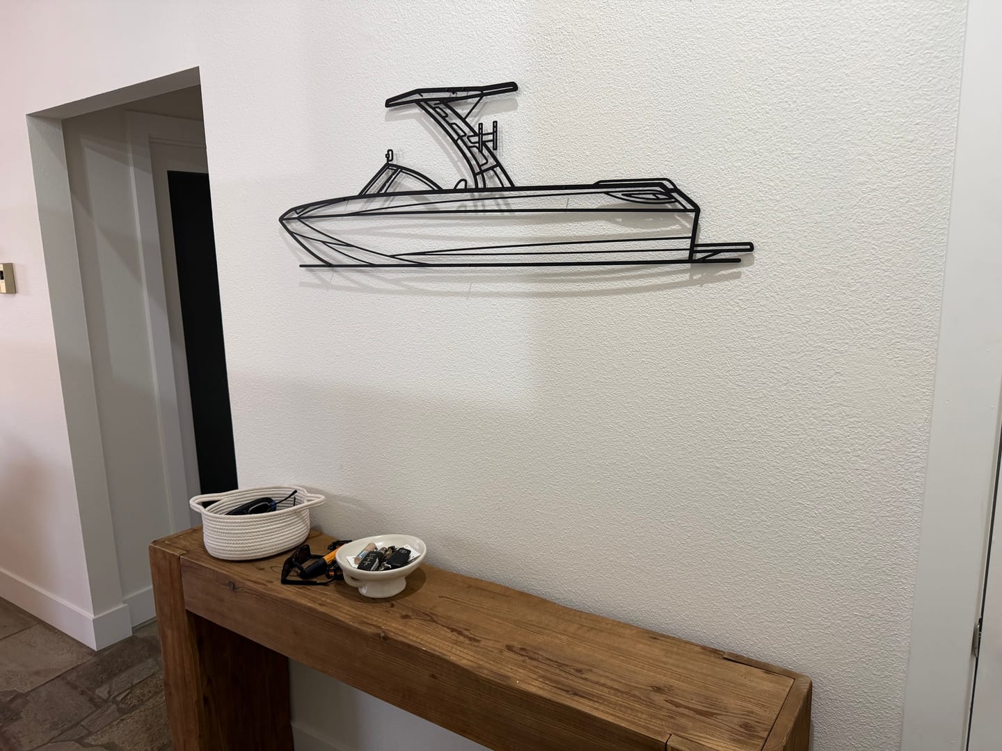 Customer photo review of Your Custom Boat Silhouette Metal Wall Art