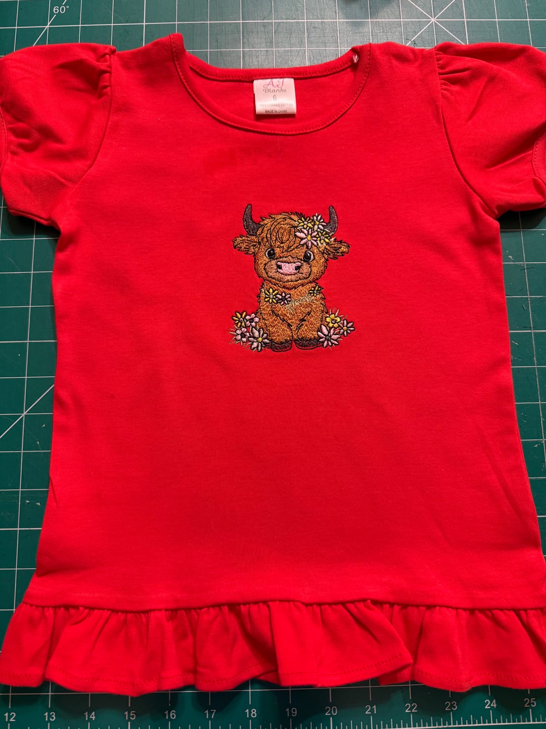 Customer photo review of Girl's Short Sleeve RUFFLE BOTTOM Shirts
