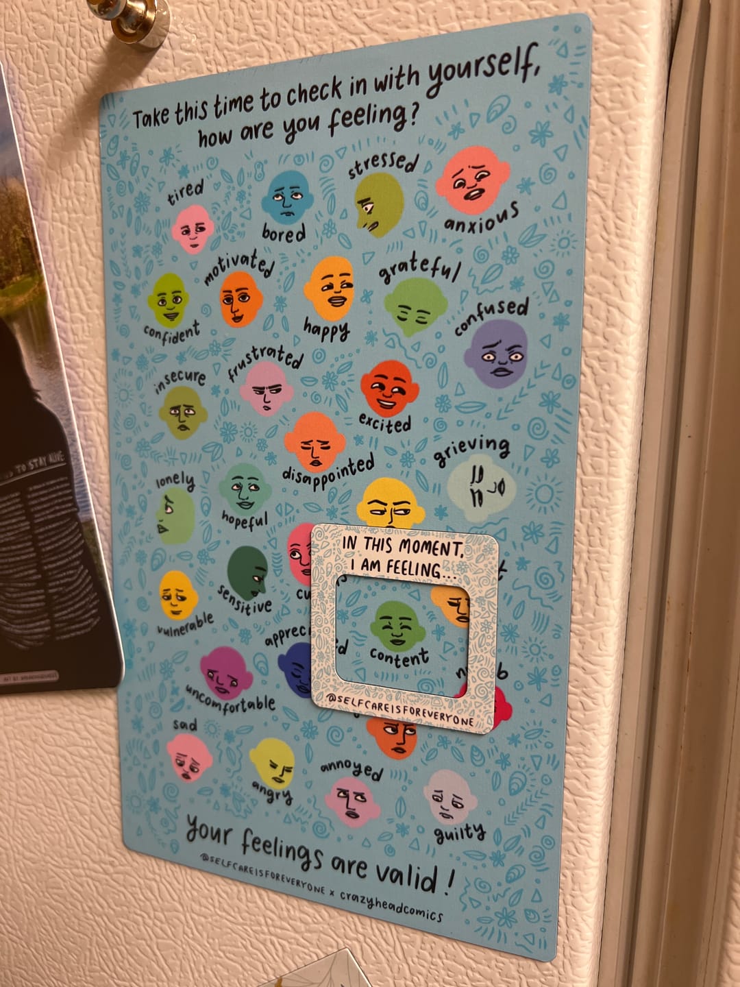 Customer photo review of Feelings Check-In Magnet — FOR FREE! You just pay shipping 📬