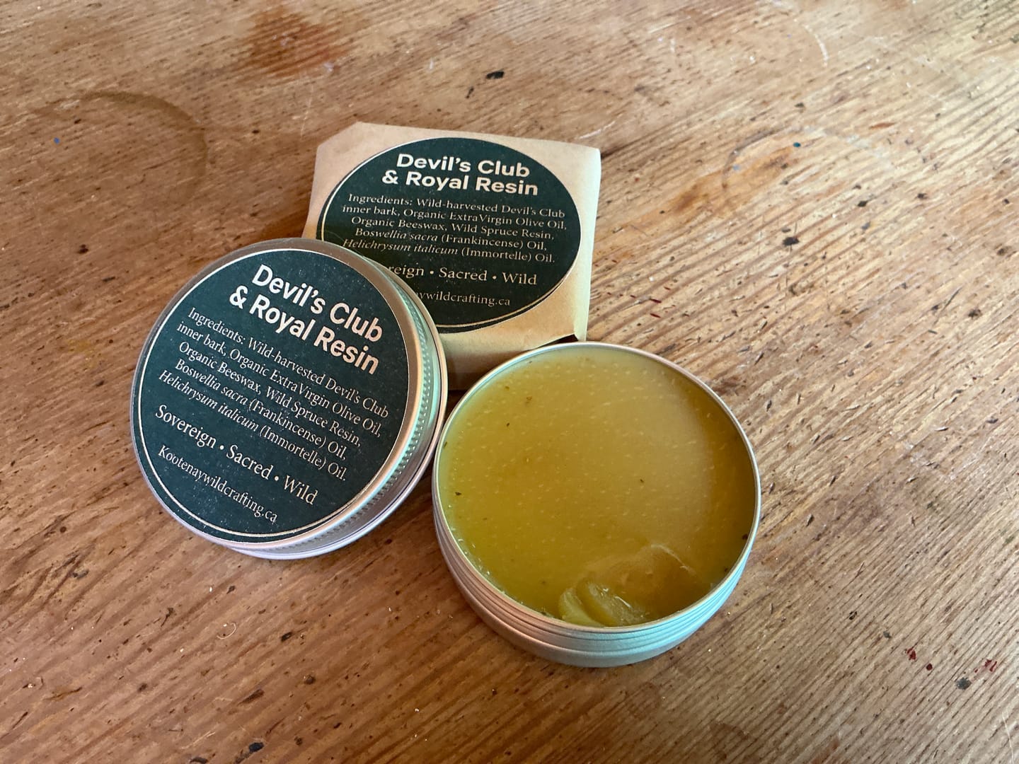 Customer photo review of Devil’s Club & Royal Resin Botanical Salve
