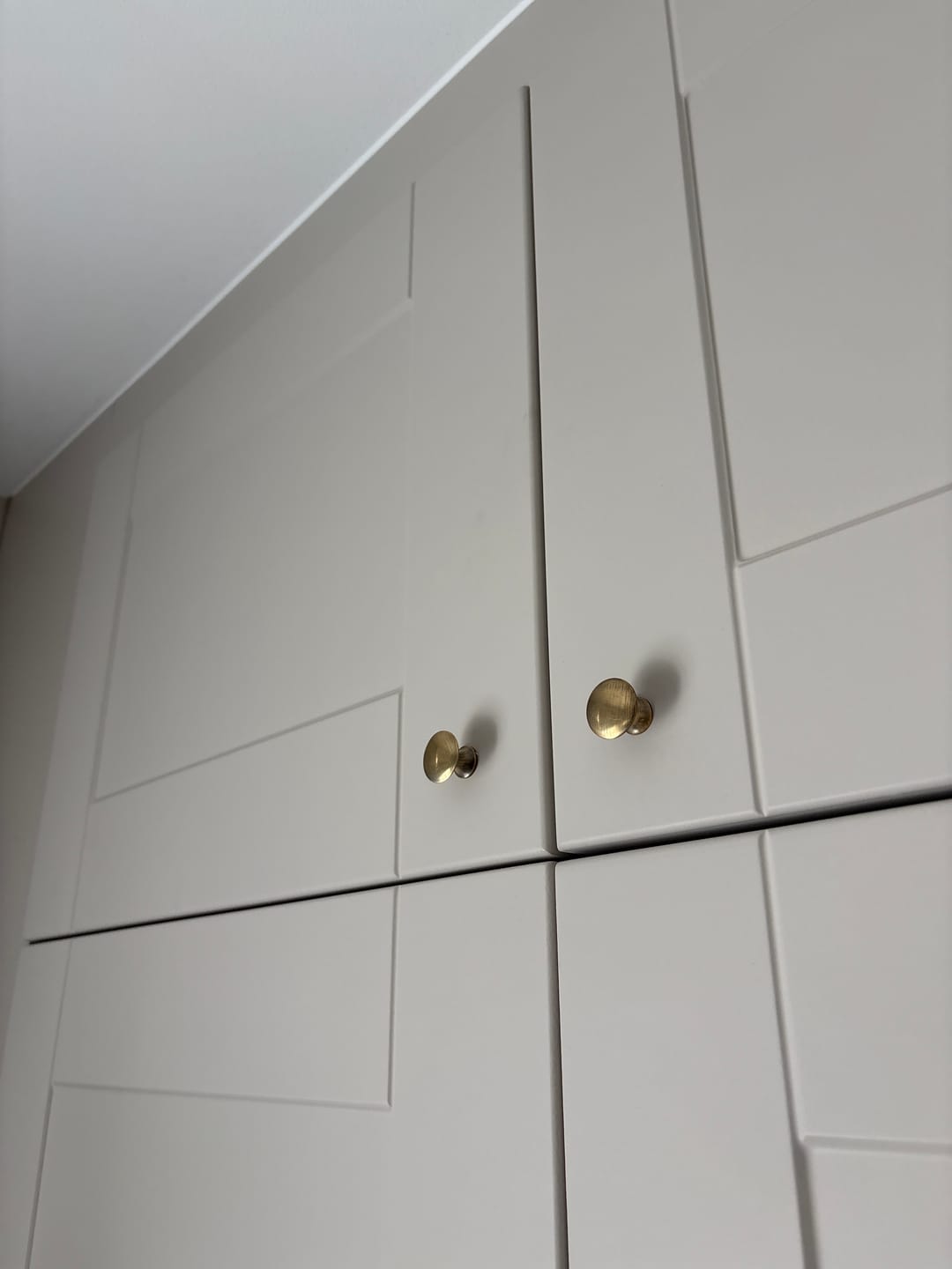 Customer photo review of Light Aged Brass Cupboard Handles