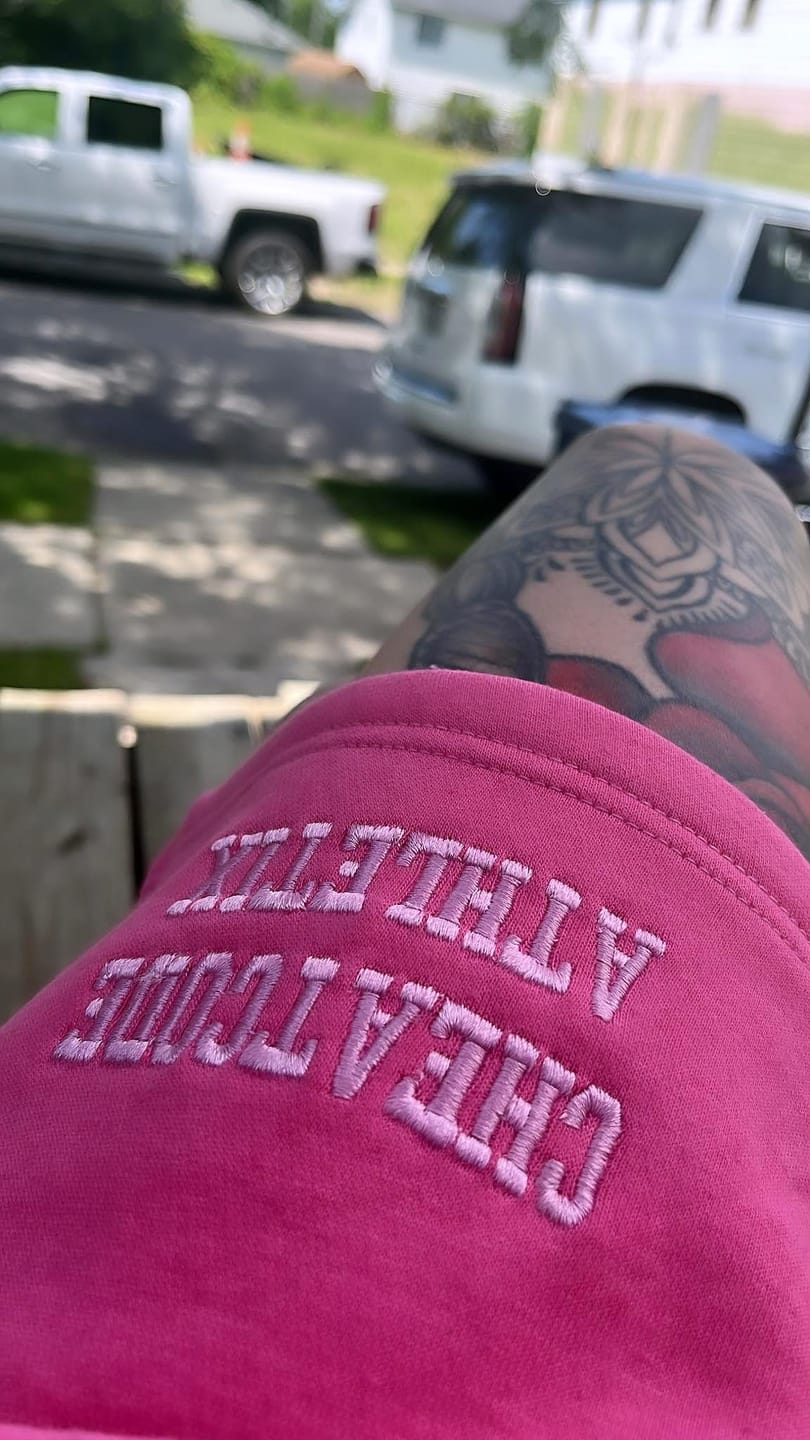 Customer photo review of Pink Legacy 350 GSM Heavyweight Shorts