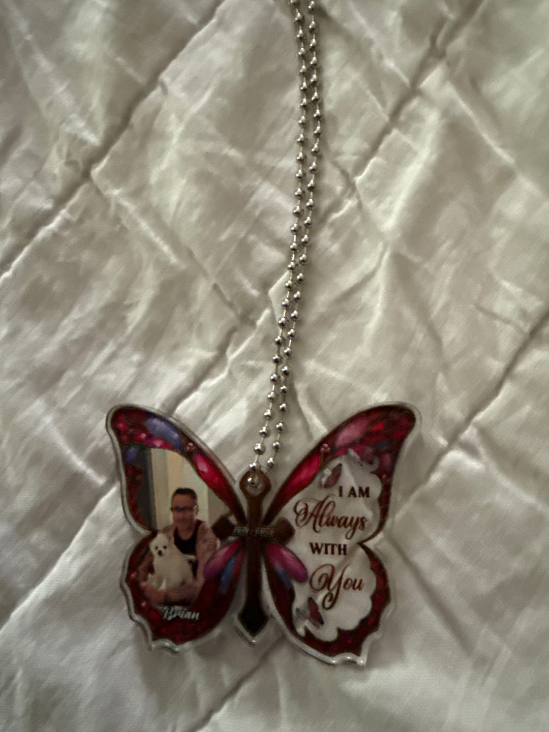 Customer photo review of I Am Always With You - Personalized Custom Car Plastic Hanging Ornament CO25