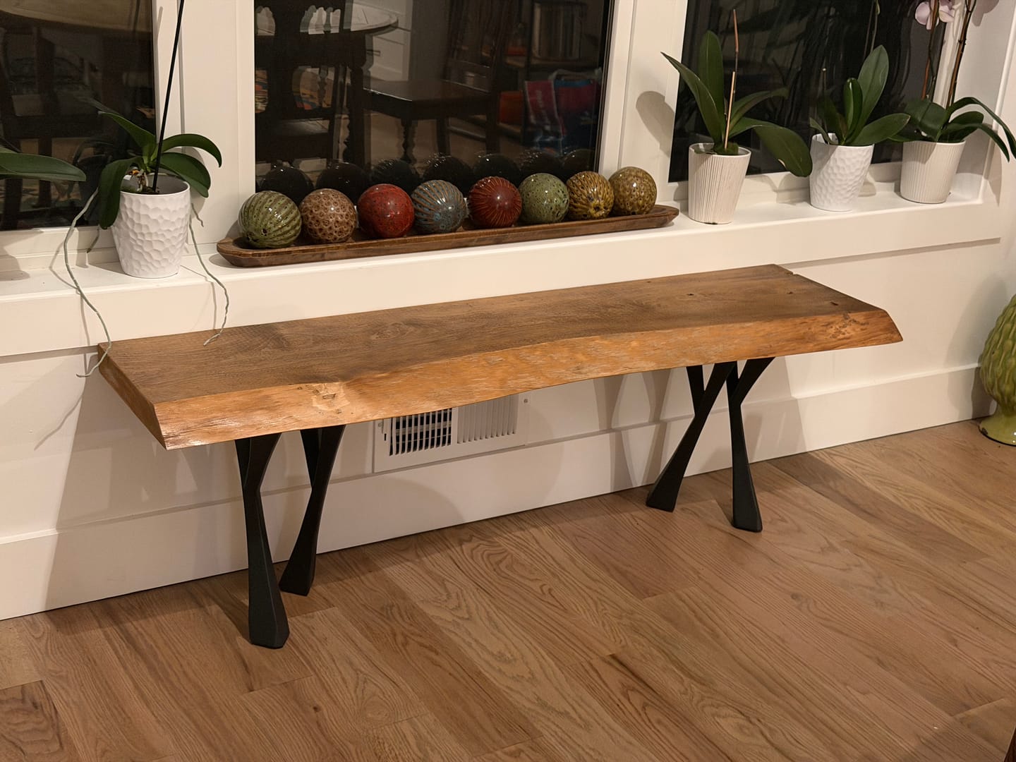 Customer photo review of Bench Legs 115 Yami 16" H Mid-Century Modern Style