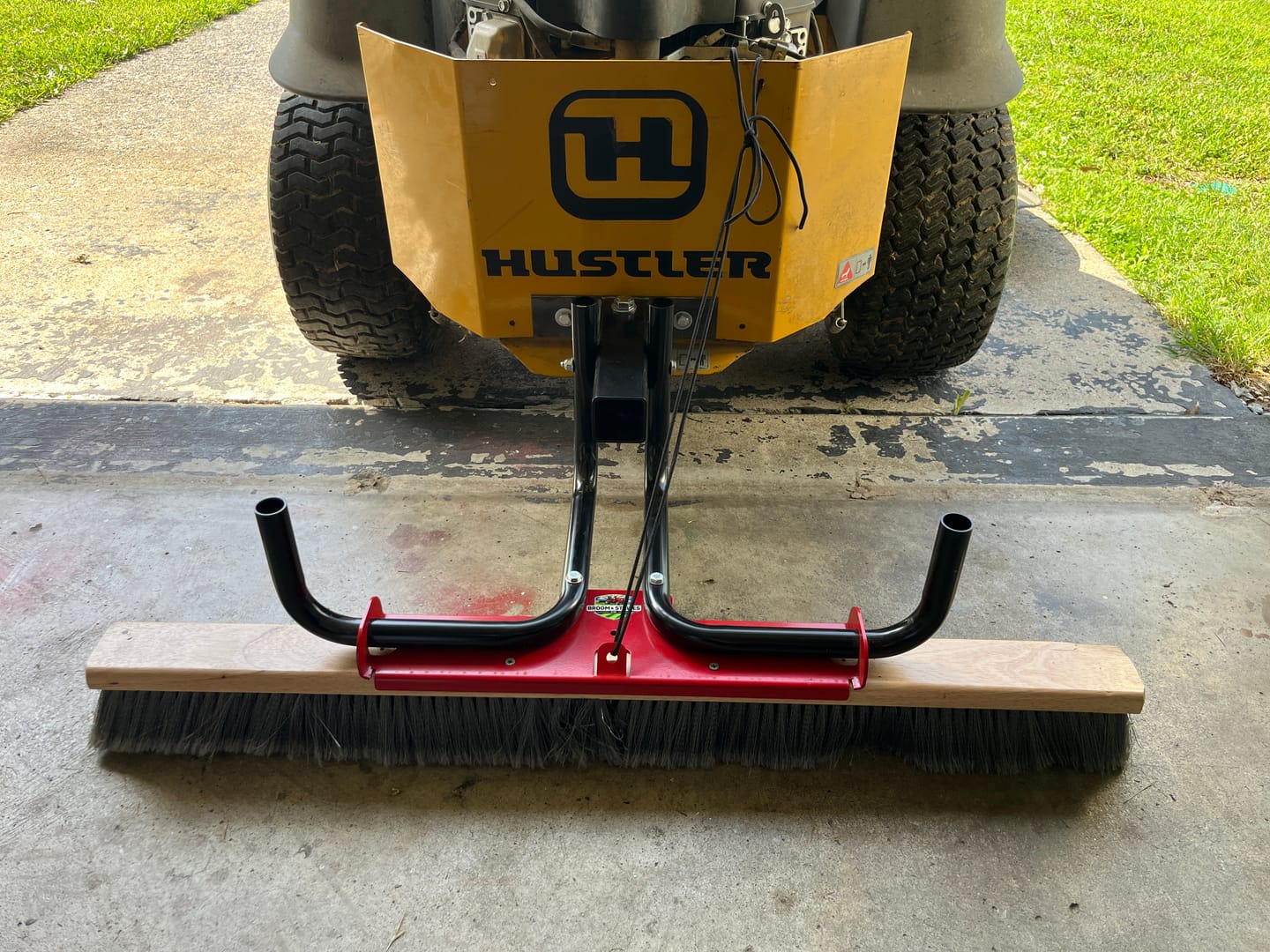 Customer photo review of Broominator — Turn Any Mower Into a Striping Machine