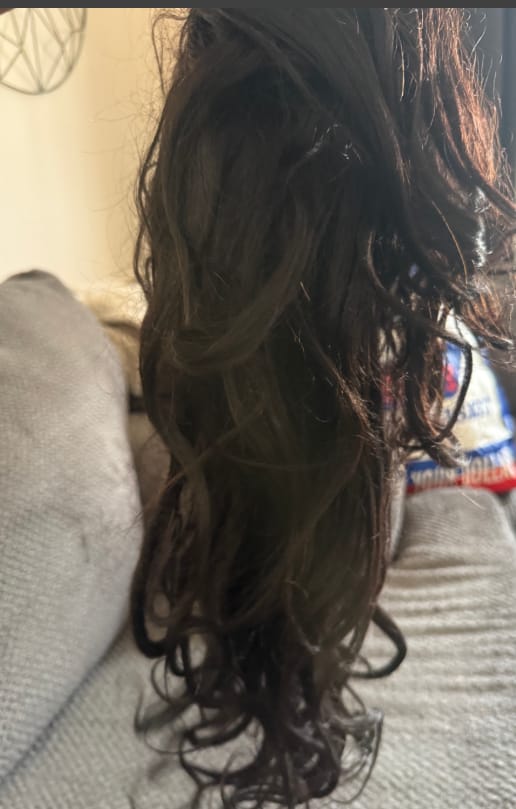 Customer photo review of Wavymy Pre-Styled Butterfly Cut Layer Yaki Straight Natural Wave Wig Beginner Friendly Wig Human Hair Wig 250% Density