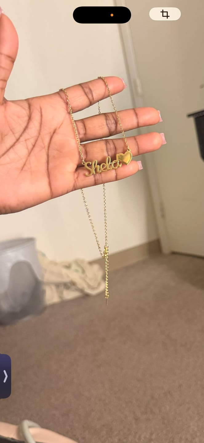 Customer photo review of Name Heart Necklace