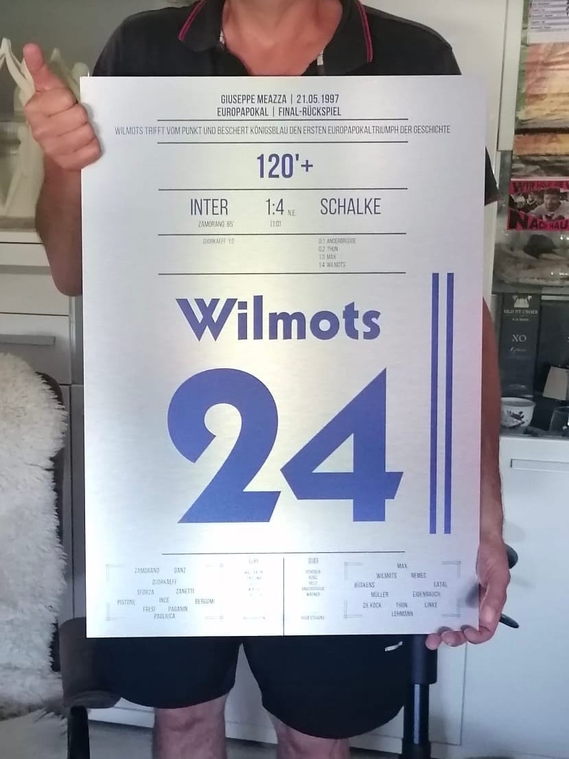 Customer photo review of (Metal Print) Marc Wilmots verwandelter Elfmeter im Finale 1997 gegen Inter