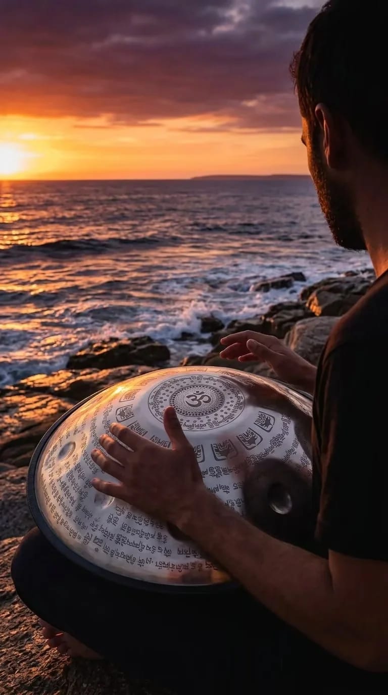 Customer photo review of Cosmos Handpan - Tantra Tibetan Series 9/10/12 Notes Tambourine - Gift Set