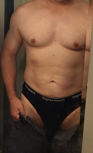 Customer photo review of 2 Pack Men's 3D Pouch Low-Rise Slim-Fit Trunks