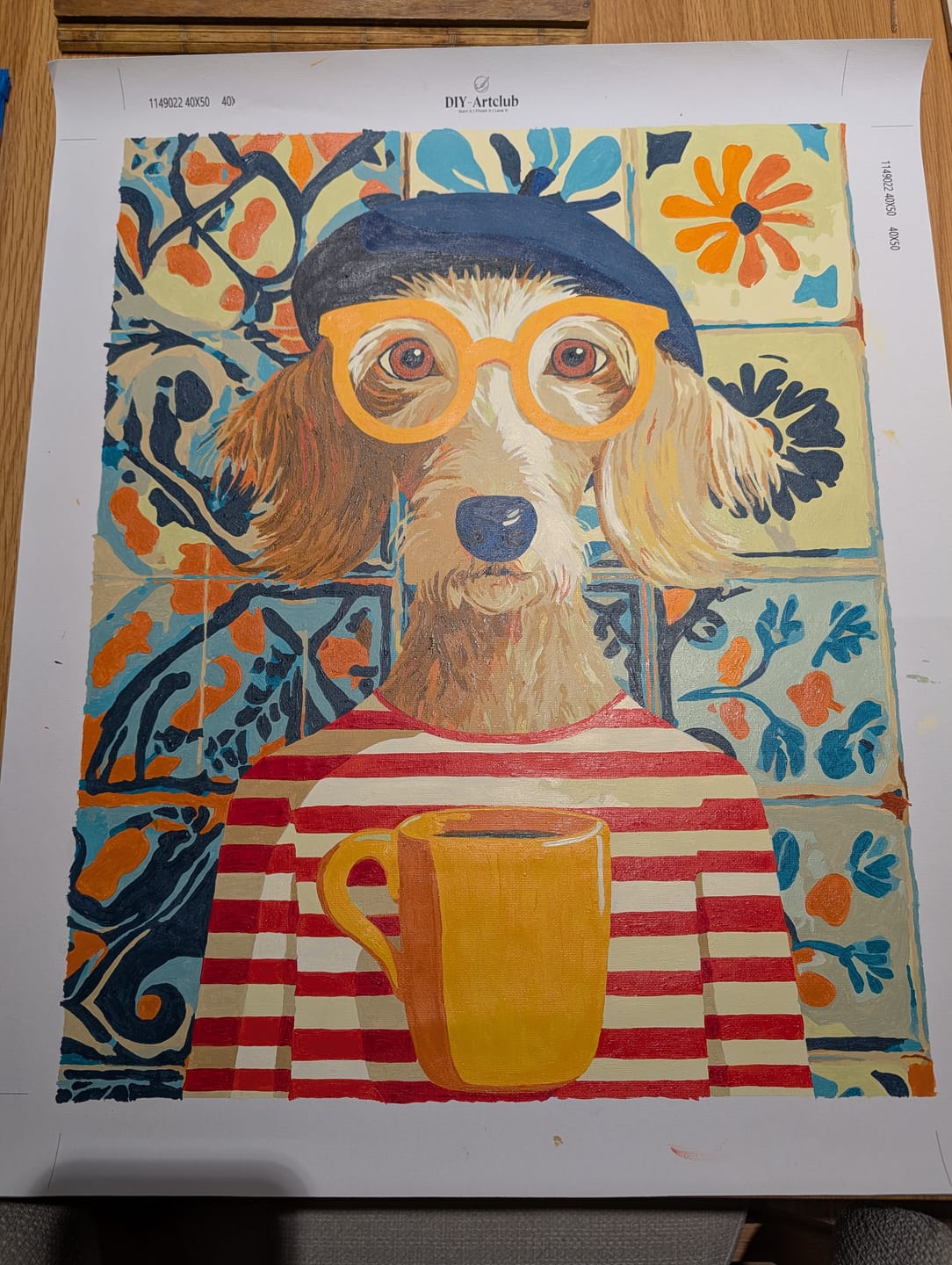 Customer photo review of French style dog | Paint by Number