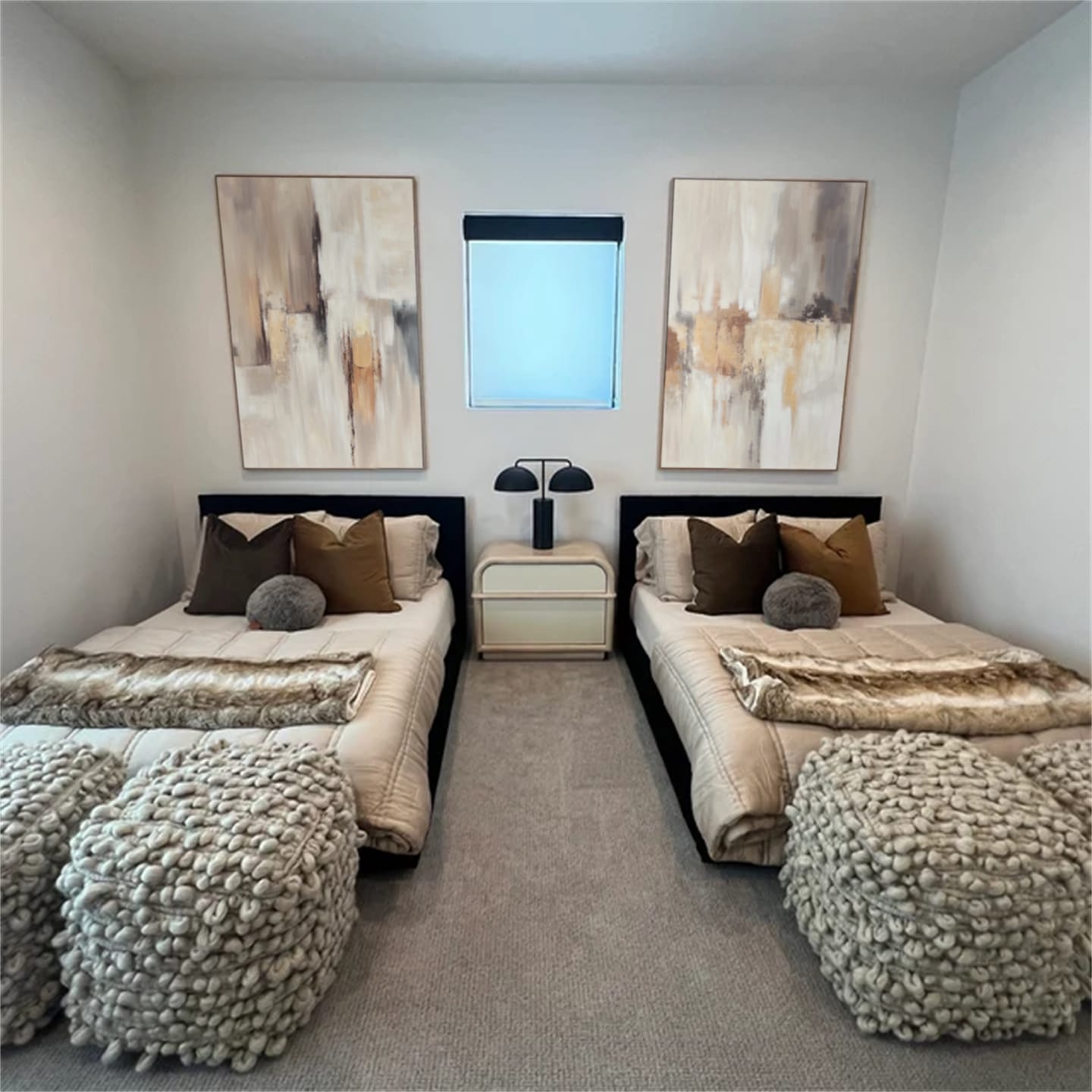Customer photo review of Beige and Brown Abstract Canvas Wall art Set of 2 #AP223