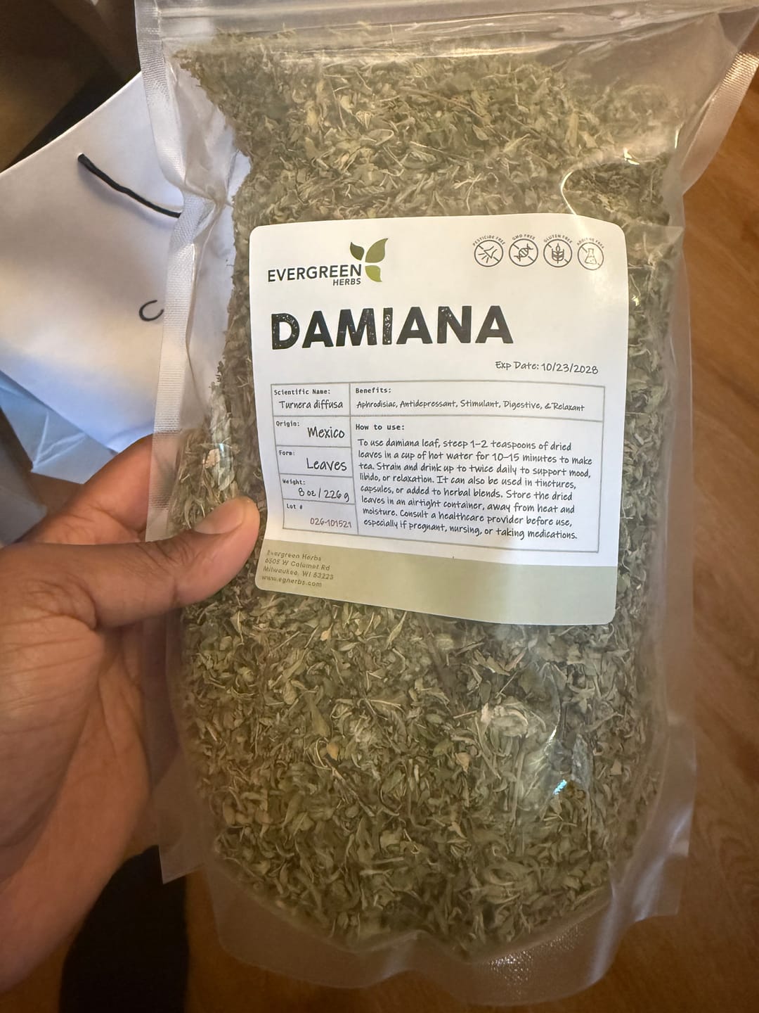 Customer photo review of Damiana Leaf