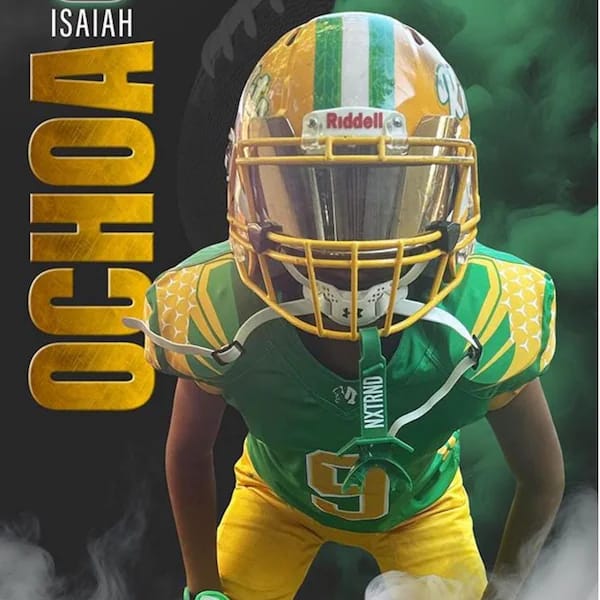 Customer photo review of Custom Sports Banner - Sports Legends Football