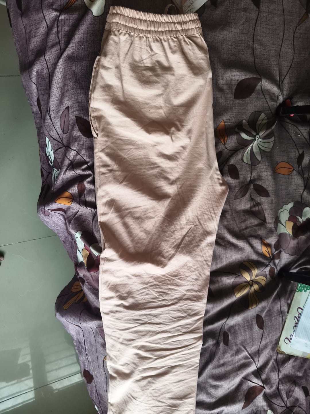 Customer photo review of Women Salmon Pink Cotton Straight Pant