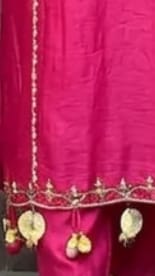 Customer photo review of Pink Chanderi Embroidered Kurti Set