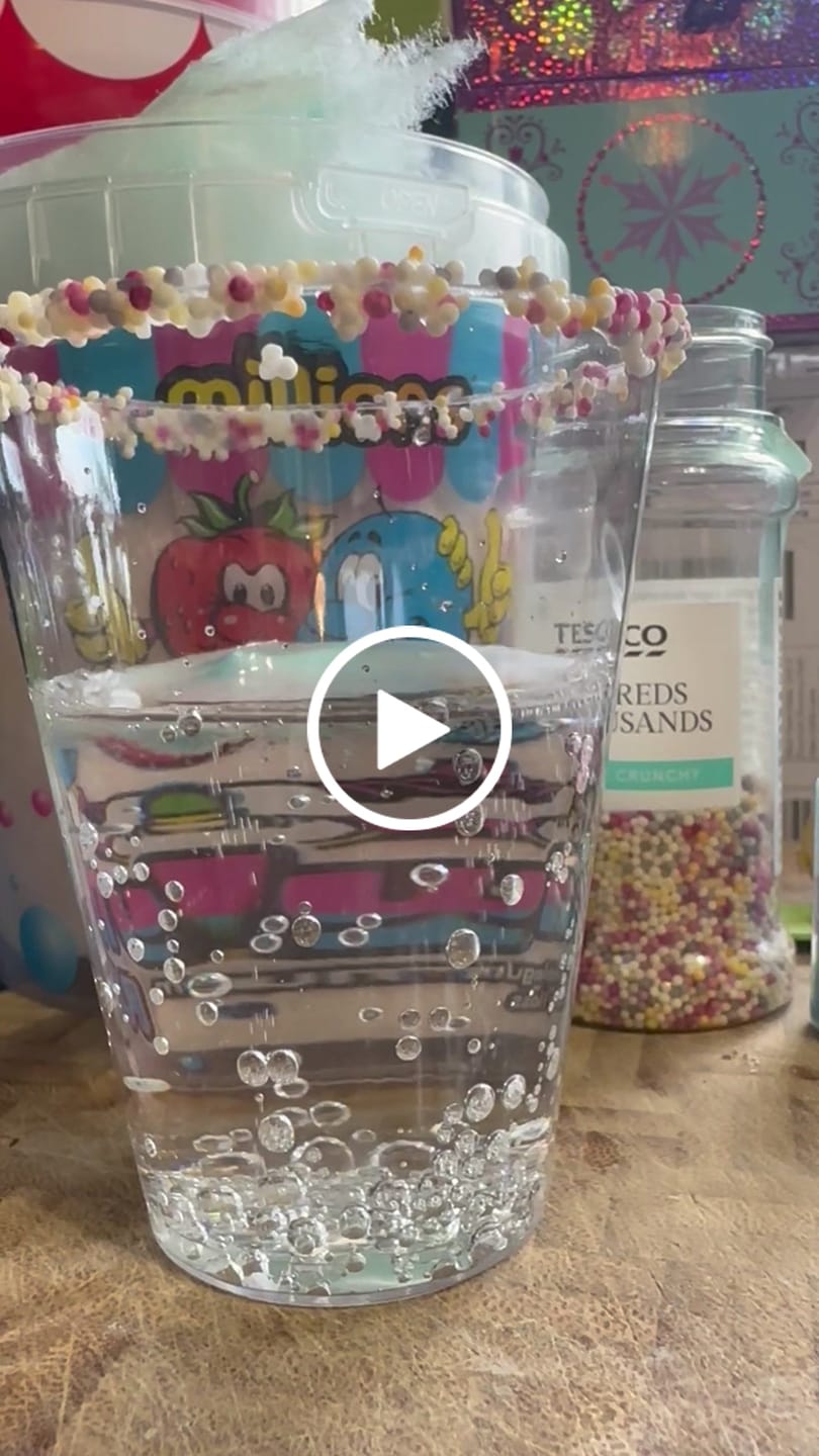 Customer video review of Baby Blue Edible Drink Shimmer