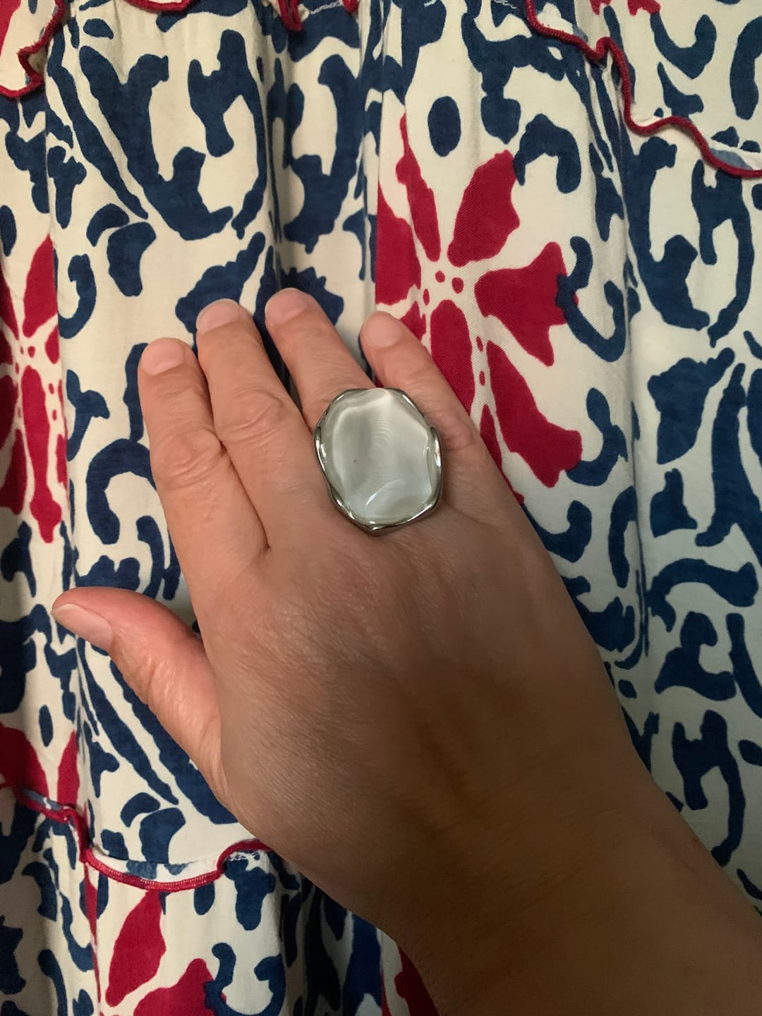 Customer photo review of LoveEcho Natural Stone Crystal Ring