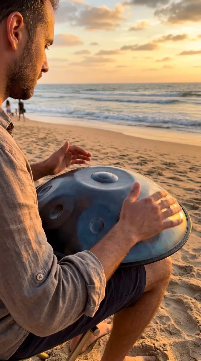Customer photo review of Cosmos Handpan - Serene Blue 12 Notes in D Minor - Tambourine Gift Set